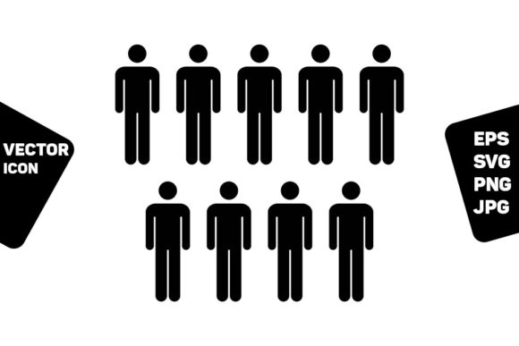 Enhancing Content with People Icon Vector Male Group of Persons