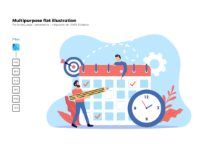 Flat Illustration Agenda Meeting: Perfect for Crafters and Graphics