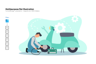 Flat Illustration Bike Service: A Versatile Graphics Asset