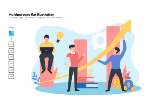 Flat Illustration Business Growth: A Versatile Graphics Asset