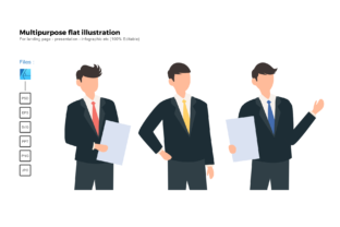 Flat Illustration Business Man Pose: A Versatile Graphics Tool