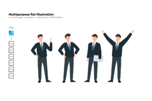 Flat Illustration Business Man Teams: Graphics for Entrepreneurs