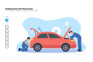 Flat Illustration Car Service: A Modern Graphics Asset