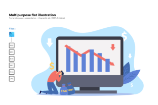 Flat Illustration Down Sales: Perfect for Graphics and Templates