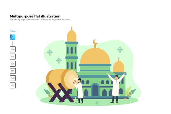 Flat Illustration Ied Mubarak 2020: A Versatile Graphics Asset