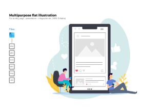 Flat Illustration Instagram App: A Modern Graphics Asset