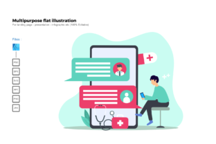 Flat Illustration Medical App: Perfect for Creative Graphics