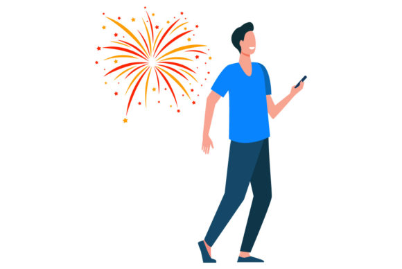 Flat Illustration New Year-03: A Versatile Graphics Asset