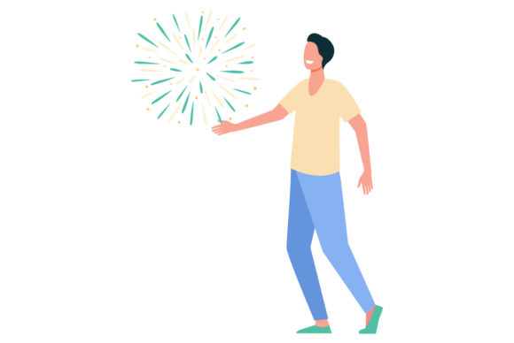 Flat Illustration New Year-07: A Versatile Graphics Asset