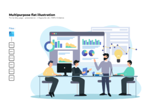 Flat Illustration Sales Presentation Review