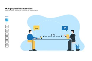 Flat Illustration Social Distancing: A Versatile Graphics Tool
