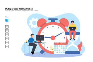 Flat Illustration Time Management for Crafters