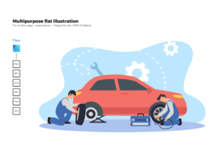 Flat Illustration Tire Replace: A Versatile Graphics Asset