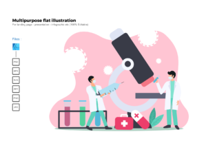 Flat Illustration Virus Researching: A Versatile Graphics Asset