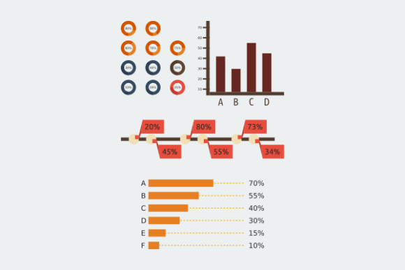 Flat Style Percentage Level Infographic: A Versatile Graphics Tool