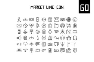 Market Line Icon: Minimal Graphics for Crafters