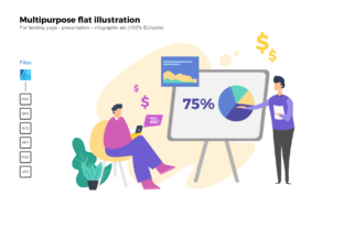 Modern Flat Illustration Design: A Versatile Embroidery Gem