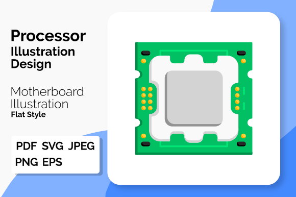 Processor Illustration Design: A Flat Style Graphics Asset