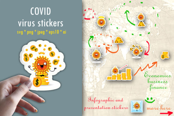 Review: Free Graphics - Covid Stickers. Coronavirus Stickers.