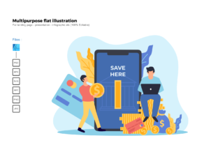 Review of Flat Illustration Mobile Banking Design