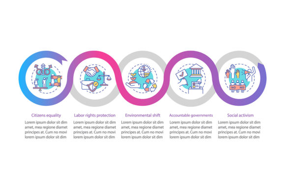Reviewing Social Change Values Vector Infographic for Local Branding